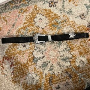 Black faux leather belt